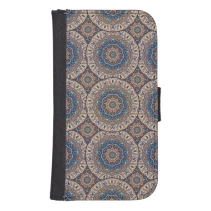 Colorful abstract ethnic floral mandala pattern galaxy s4 wallet case