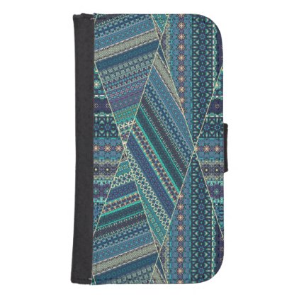 Colorful abstract ethnic floral mandala pattern galaxy s4 wallet case