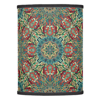 Colorful abstract ethnic floral mandala pattern lamp shade