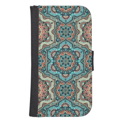 Colorful abstract ethnic floral mandala pattern phone wallet