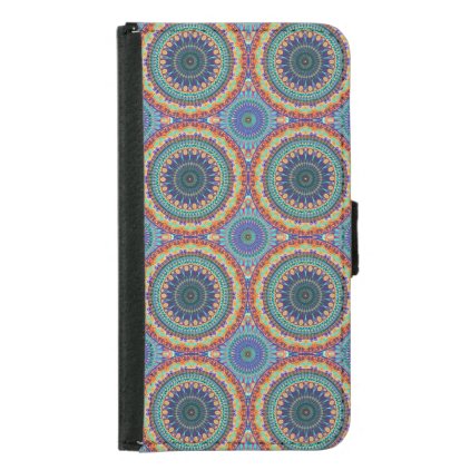 Colorful abstract ethnic floral mandala pattern samsung galaxy s5 wallet case