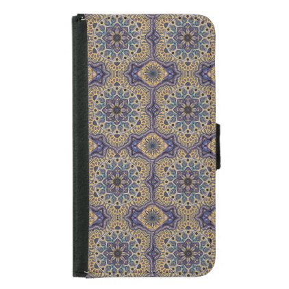 Colorful abstract ethnic floral mandala pattern samsung galaxy s5 wallet case