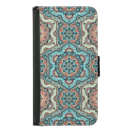 Colorful abstract ethnic floral mandala pattern samsung galaxy s5 wallet case
