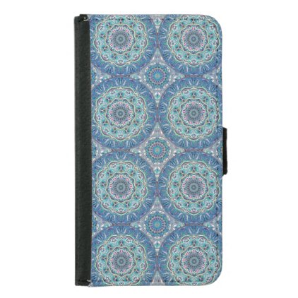 Colorful abstract ethnic floral mandala pattern samsung galaxy s5 wallet case