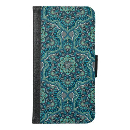 Colorful abstract ethnic floral mandala pattern samsung galaxy s6 wallet case