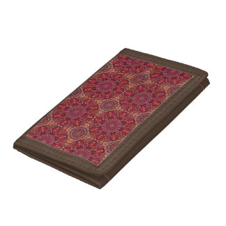 Colorful abstract ethnic floral mandala pattern trifold wallet