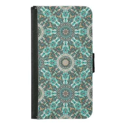 Colorful abstract ethnic floral mandala pattern wallet phone case for samsung galaxy s5