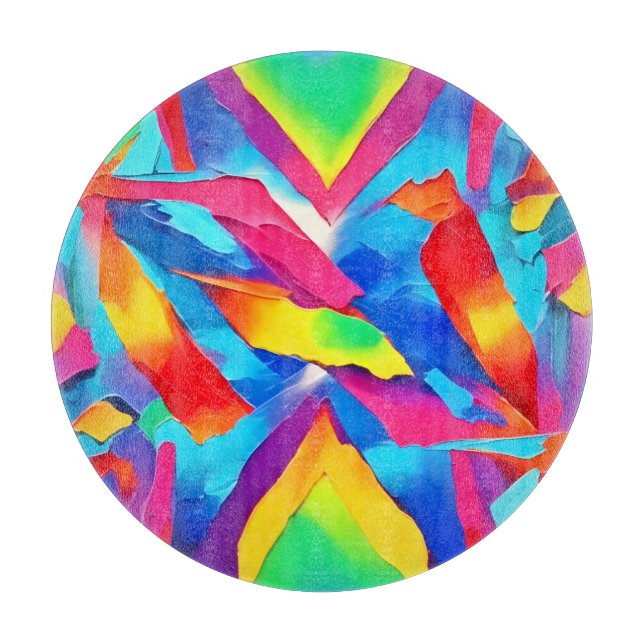 Colorful Abstract Expressionism Art Cutting Board (Front)