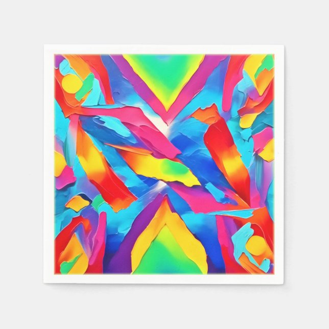 Colorful Abstract Expressionism Art Napkins (Front)