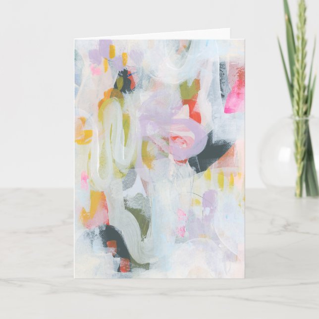 Colorful Abstract Expressionism Art Note Card (Front)