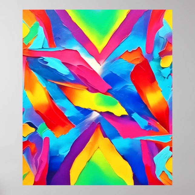 Colorful Abstract Expressionism Art Poster (Front)