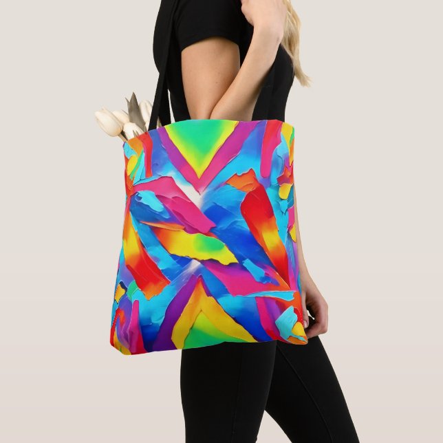 Colorful Abstract Expressionism Art Tote Bag (Close Up)