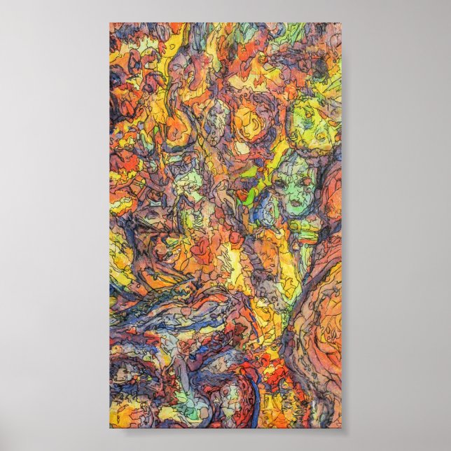 Colorful Abstract Expressionism Painting  Poster (Front)
