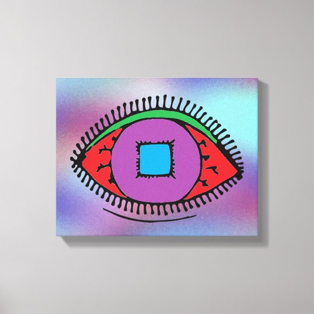 Colorful Abstract Eye Drawing Canvas Print (Front)