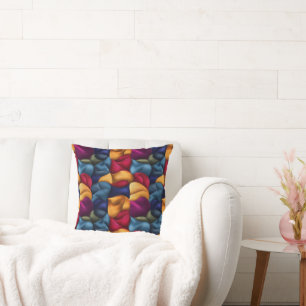 Colorful Abstract Fabric Pattern Throw Pillow