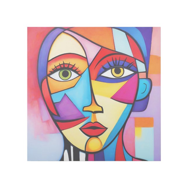 Colorful Abstract Face Cubism  Gallery Wrap (Front)