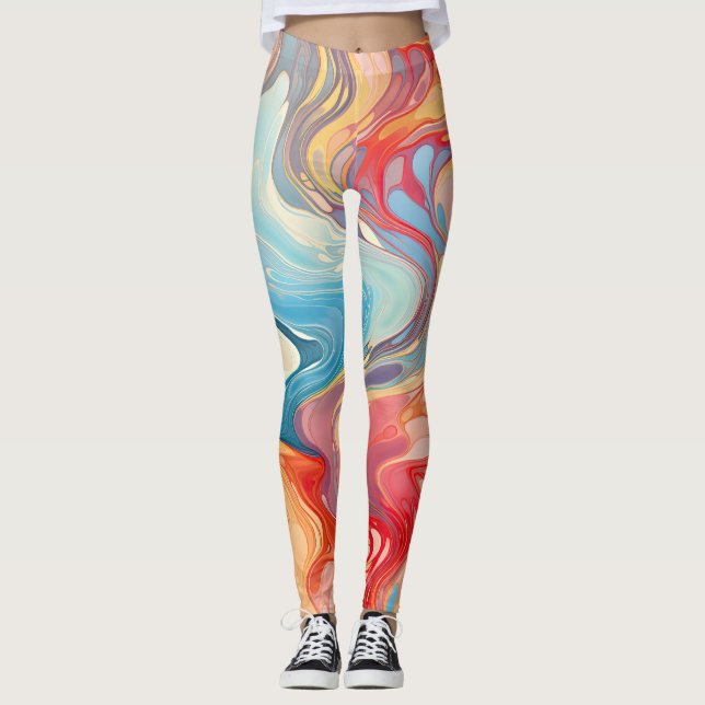 Colorful abstract fantasy leggings (Front)