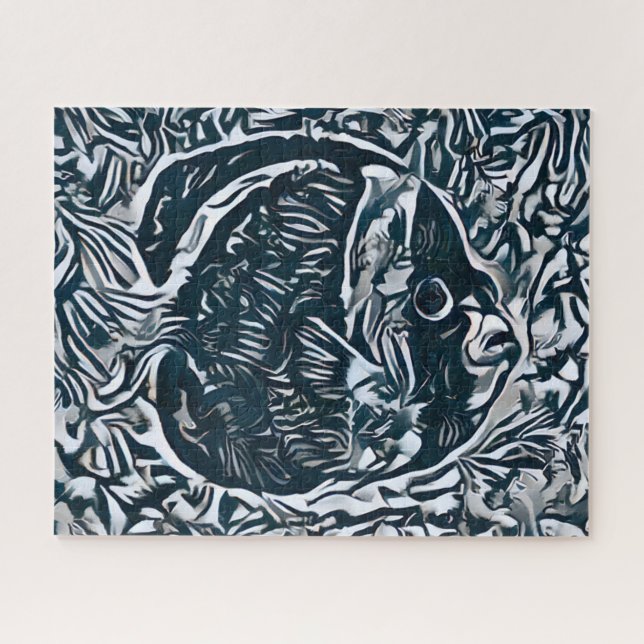 Colorful Abstract Fish | Challenging Hard Jigsaw P Jigsaw Puzzle (Horizontal)