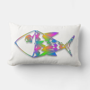 Colorful Abstract Fish Lumbar Pillow
