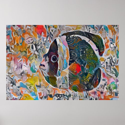Colorful Abstract Fish Poster