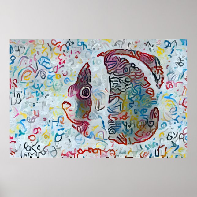 Colorful Abstract Fish Poster (Front)