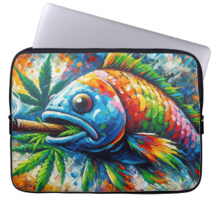 Colorful Abstract Fish Wall Decor Art Laptop Sleeve