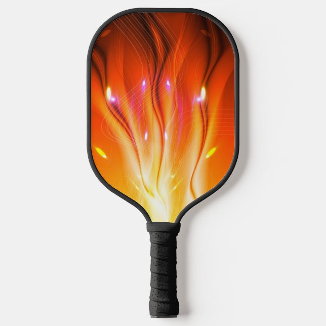 Colorful Abstract Flames Pickleball Paddle (Front)
