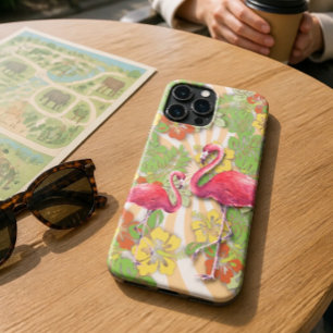 Colorful Abstract Flamingo & Floral  iPhone 13 Pro Max Case