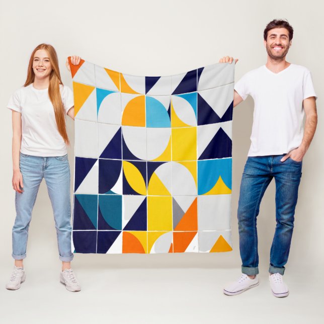 Colorful Abstract Fleece Blanket (In Situ)