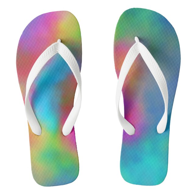 Colorful Abstract Flip Flops (Footbed)