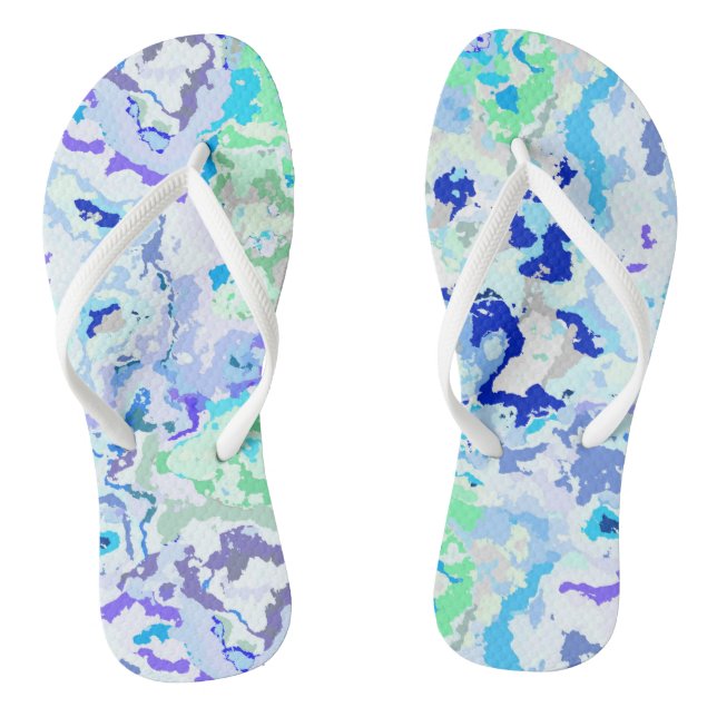 Colorful Abstract Flip Flops (Footbed)