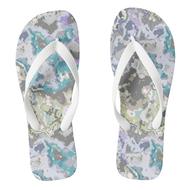 Colorful Abstract Flip Flops (Footbed)