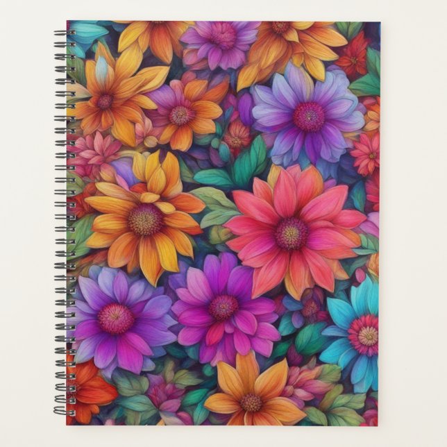 Colorful Abstract Floral #444 -  Planner (Front)