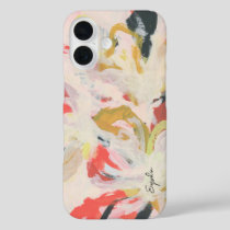 Colorful Abstract Floral Art Your Name iPhone 16 Case