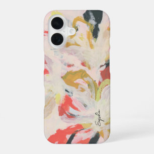 Colorful Abstract Floral Art Your Name iPhone 16 Case