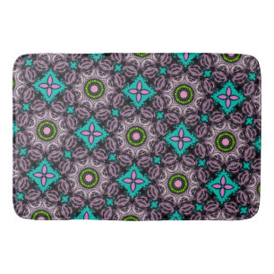 Colorful Abstract Floral Bath Mat