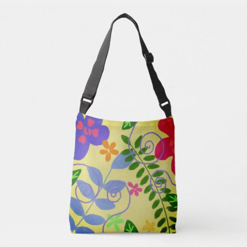 Colorful Abstract Floral Crossbody Bag