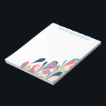 Colorful Abstract Floral Custom Monogram Name Notepad<br><div class="desc">Vibrant and playful abstract marble floral art,  personalized with your name.</div>