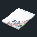 Colorful Abstract Floral Custom Monogram Name Notepad<br><div class="desc">Vibrant and playful abstract marble floral art,  personalized with your name.</div>