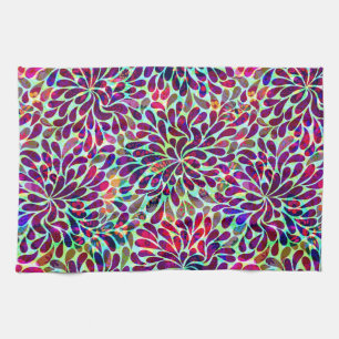 Colorful Abstract Floral Design Towel