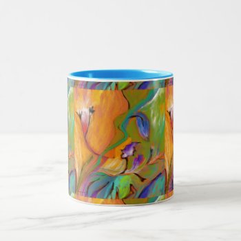 Colorful Abstract Floral Mug by Julier at Zazzle