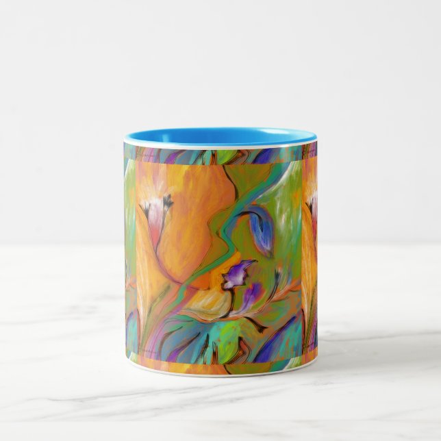 Colorful abstract Floral MUG (Center)