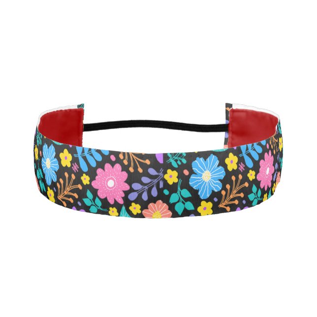 Colorful Abstract Floral Pattern Athletic Headband (Front)