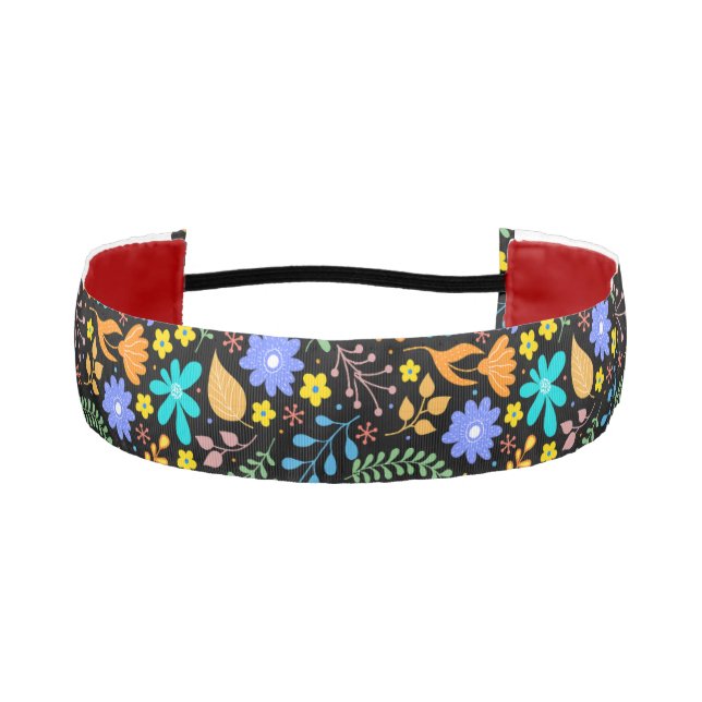 Colorful Abstract Floral Pattern Athletic Headband (Front)