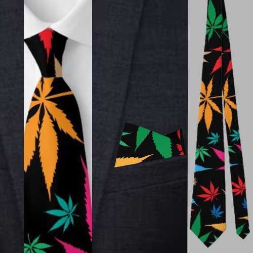 Colorful Abstract Floral Pattern          Neck Tie