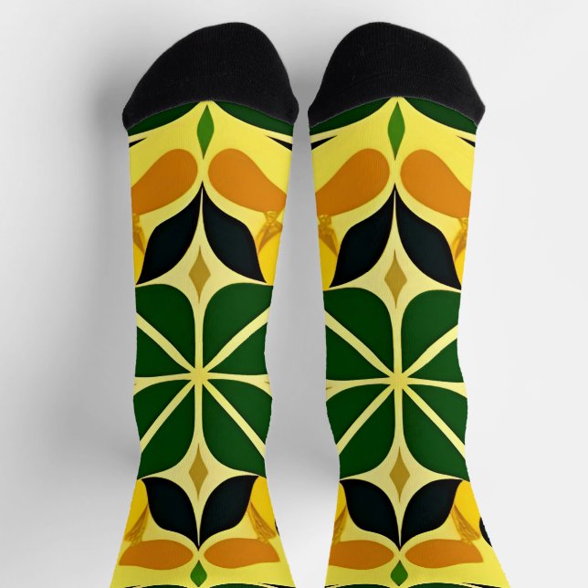Colorful Abstract Floral Pattern Socks (Top)