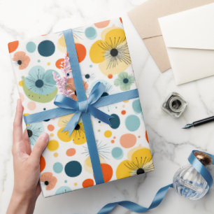 Colorful Abstract Floral Pattern Wrapping Design Paper