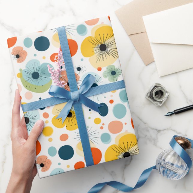 Colorful Abstract Floral Pattern Wrapping Design Paper (Gifting)