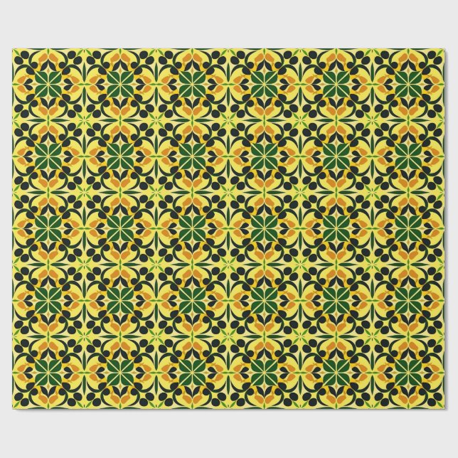 Colorful Abstract Floral Pattern Wrapping Paper (Flat)