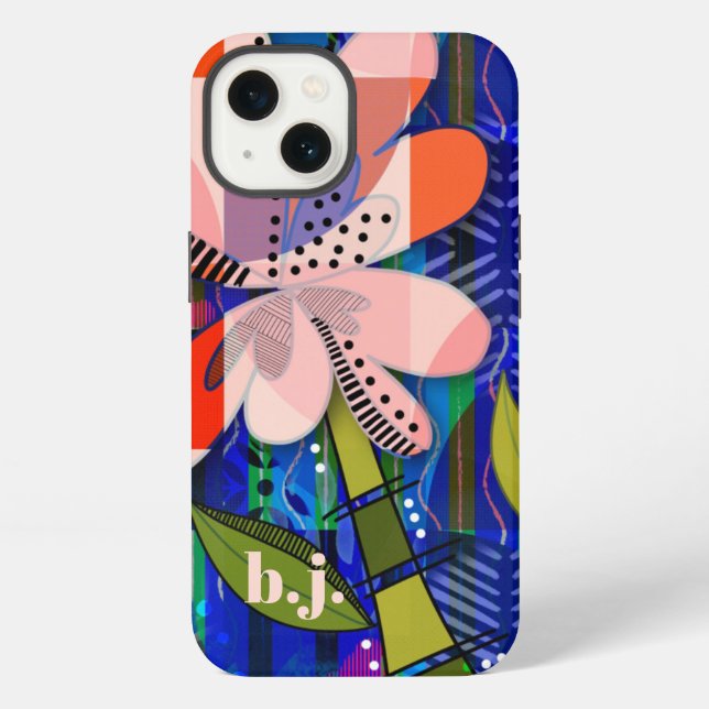Colorful Abstract Floral Patterned Iphone Case (Back)